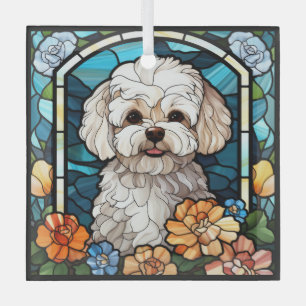 Ornamento de Maltipoo Dog Square