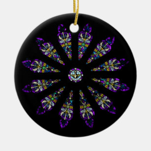Ornamento de Mandala de Vidrio Manchado