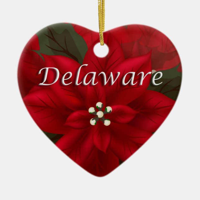 Ornamento de mantenimiento del corazón de Delaware (Frente)