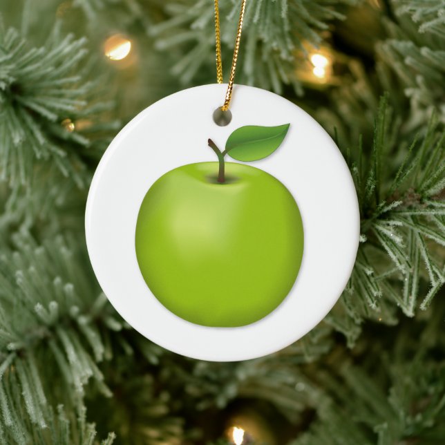 Ornamento de manzana verde personalizar (Árbol)