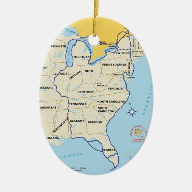 Ornamento de mapa de bucle grande (Frente)