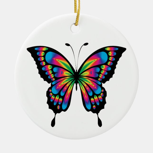 ornamento de mariposa arco iris (Frente)