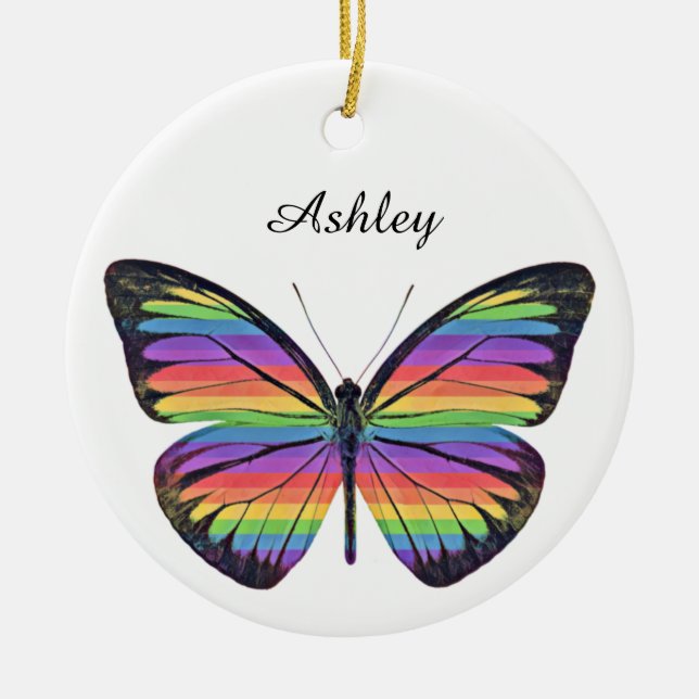 Ornamento de mariposa personalizado (Frente)