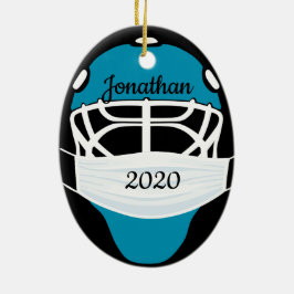 Ornamento de máscara de hockey enmascarado