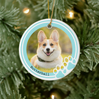 Ornamento de Mascota de huella de personalizable