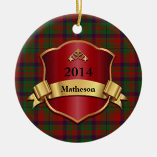 Ornamento de Matheson Tartan Plaid Personalizado