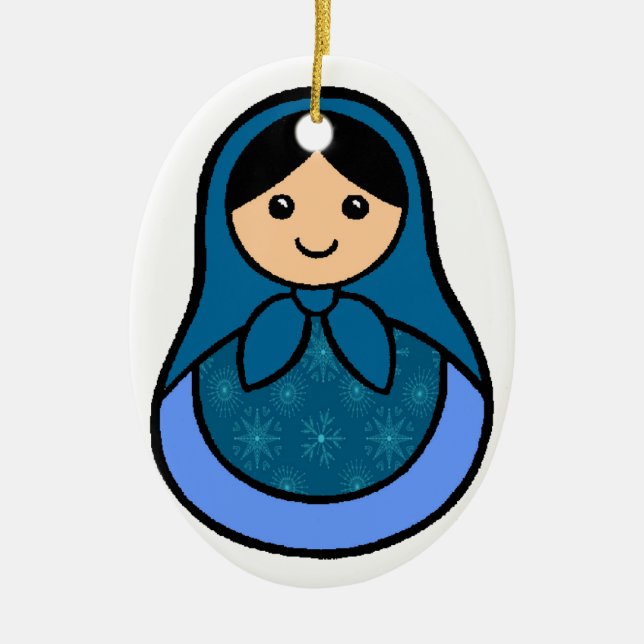 Ornamento de Matryoshka del copo de nieve (Frente)