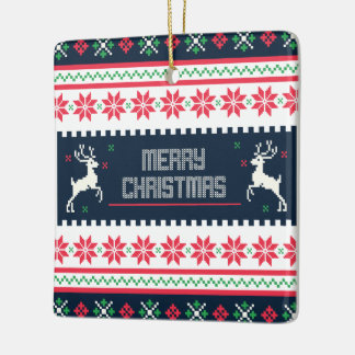 Ornamento de Merry Christmas Square