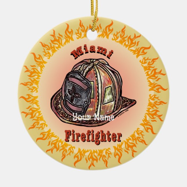 Ornamento de Miami Firefighter (Frente)