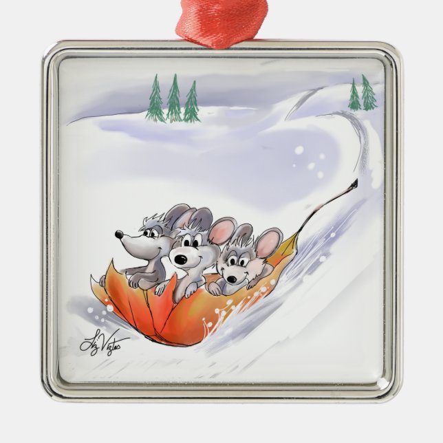 Ornamento de Mic, Mac y Moe's en invierno (Frente)