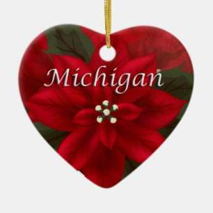 Ornamento de Michigan Poinsettia