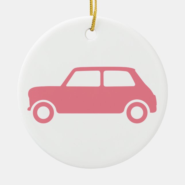 Ornamento de Mini Cooper Rosa verdadero - Centrado (Frente)