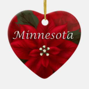 Ornamento de Minnesota Red Poinsettia