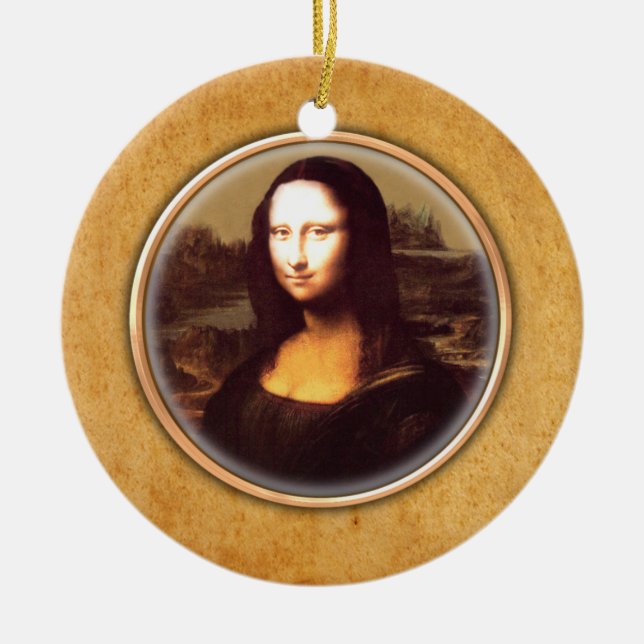 Ornamento de Mona Lisa de Leonardo da Vinci (Frente)