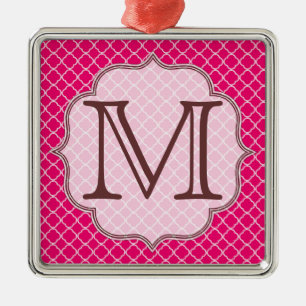 Ornamento de Monograma Latti de Cuarterfoil Pink C