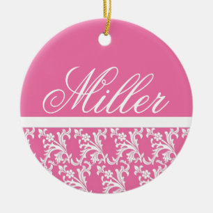Ornamento de monograma rosa