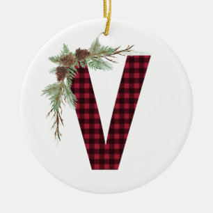Ornamento de monograma V personalizado