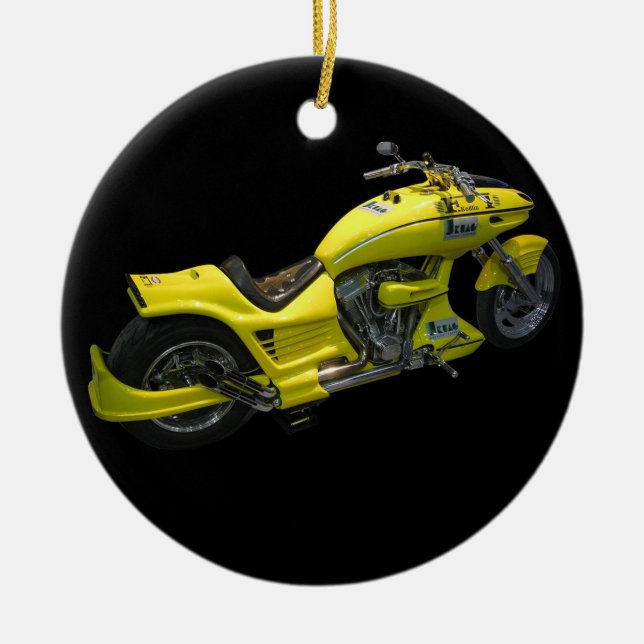 Ornamento de motocicleta amarillo (Frente)
