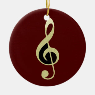 Ornamento de música Gold Treble Clef