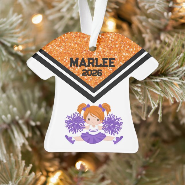 Ornamento de Naranja y morado personalizado (Árbol)