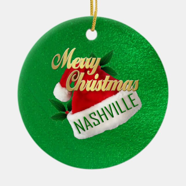 Ornamento de Nashville de las Felices Navidad (Frente)