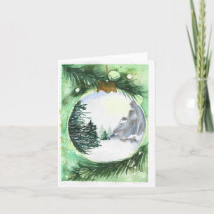 Ornamento de Navidad, acuarela original impresa