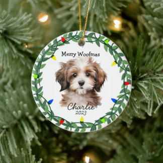Ornamento de Navidad Adorable de Perro/Cachorro Ha