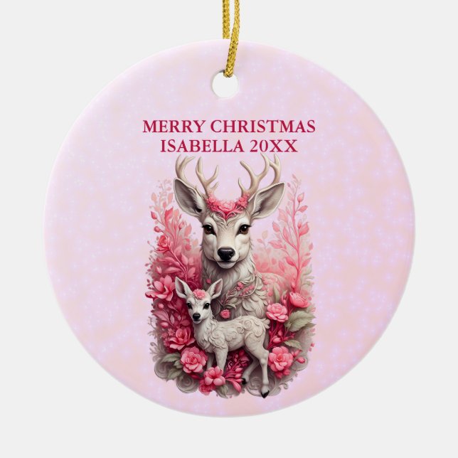 Ornamento de Navidad Adorable de Personalizable de (Frente)