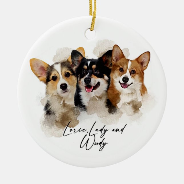 Ornamento de Navidad adorno de retrato mascota 202 (Frente)