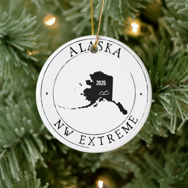 Ornamento de Navidad Alaska personalizado (Árbol)