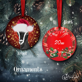 Ornamento de Navidad Alpine Goat Santa Hat
