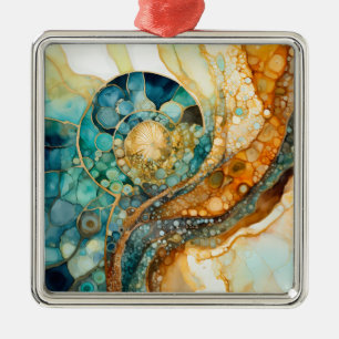 Ornamento de Navidad Ammonite Gem Fossil