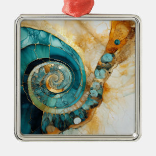 Ornamento de Navidad Ammonite Gem Fossil