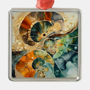 Ornamento de Navidad Ammonite Gem Fossil