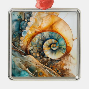 Ornamento de Navidad Ammonite Gem Fossil