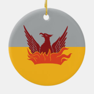 Ornamento de Navidad - Bandera de niebla y oro de 