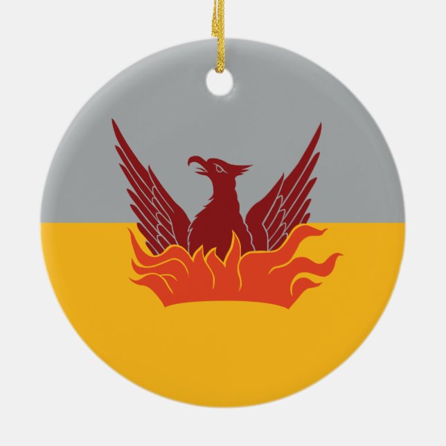 Ornamento de Navidad - Bandera de niebla y oro de  (Atrás)
