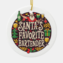 Ornamento de Navidad Bartender personalizado