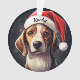 Ornamento de Navidad Beagle Personalizado