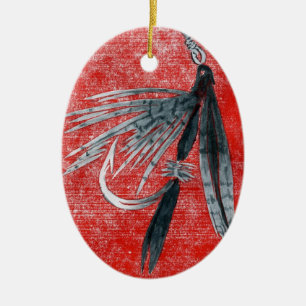 Ornamento de Navidad Black Gnat Classic Trout Fly