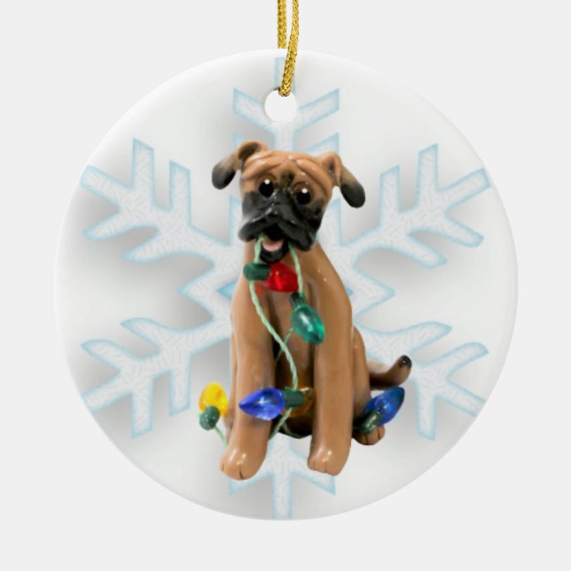 Ornamento de Navidad Black Mouth Cur (Frente)