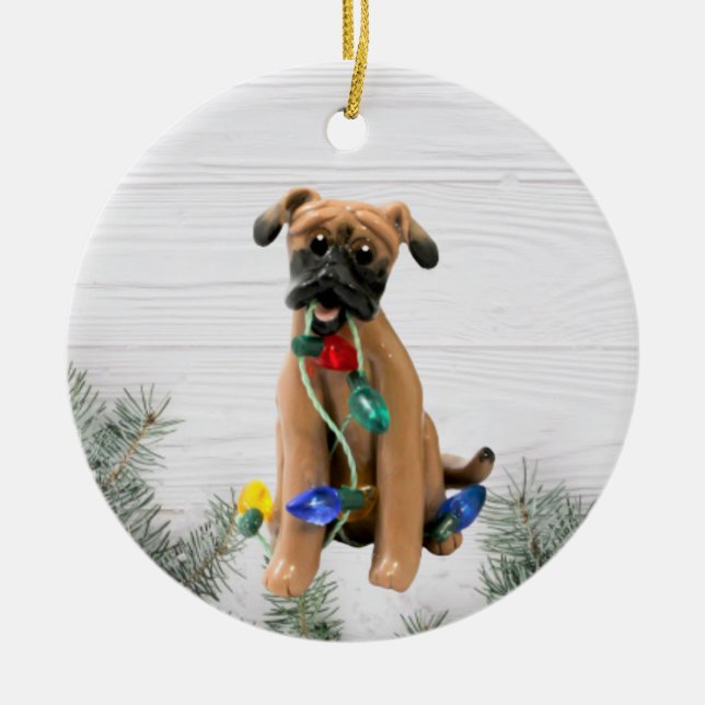 Ornamento de Navidad Black Mouth Cur (Frente)
