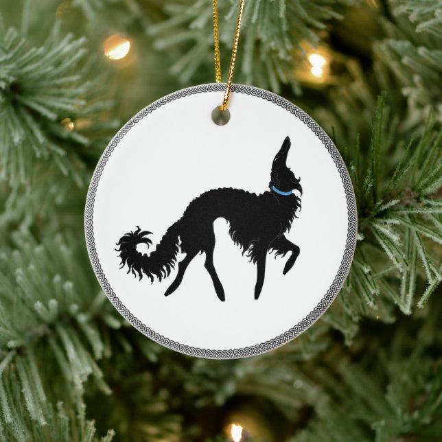 Ornamento de Navidad Borzoi Praning Black (Árbol)