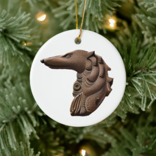 Ornamento de Navidad Borzoi Profile