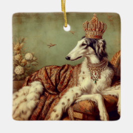 Ornamento de Navidad Borzoi Real