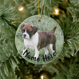 Ornamento de Navidad Brindle Boxer personalizado