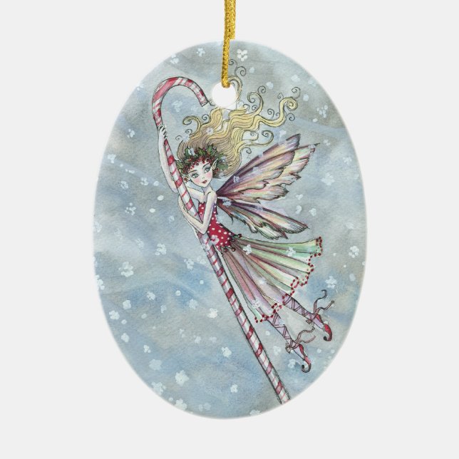 Ornamento de Navidad Candycane Fairy (Frente)