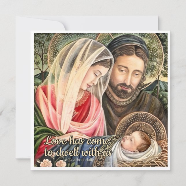 Ornamento de Navidad Católico de la Familia Santa (Anverso)