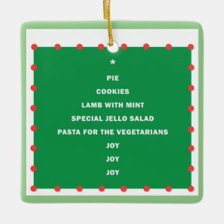 Ornamento de Navidad cerámico con palabras de vaca