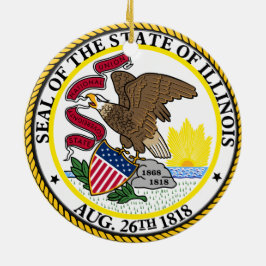 Ornamento de Navidad cerámico de Illinois
